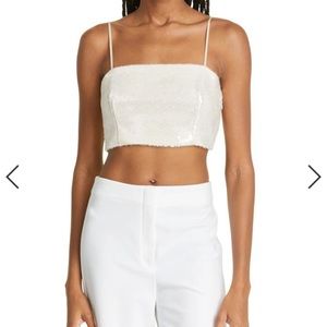Cinq a Sept Nikki Sequined Crop Top